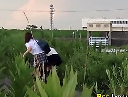 Japanese teens gush pee and get watched