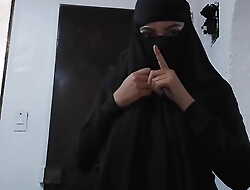 MILF Muslim Arab Step Mom Amateur Rides Anal Dildo And Squirts In Black Niqab Hijab On Webcam DILDO RIDE SQUIRT